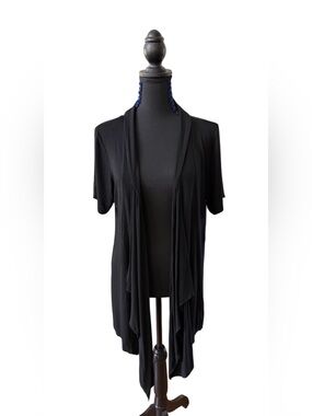 Urban CoCo: Black Draped Open-Front Women's Cardigan